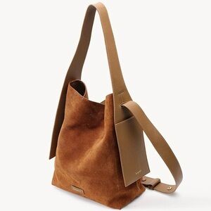 Songmont AUTHENTIC! Brand New Medium Drippy Tote Suede Bag in Caramel.